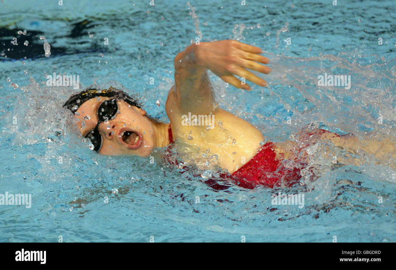 Die Engländerin Emma Hollis im Finale der Damen MD 200m im während der British Swimming Championships in Ponds Forge, Sheffield. Stockfoto