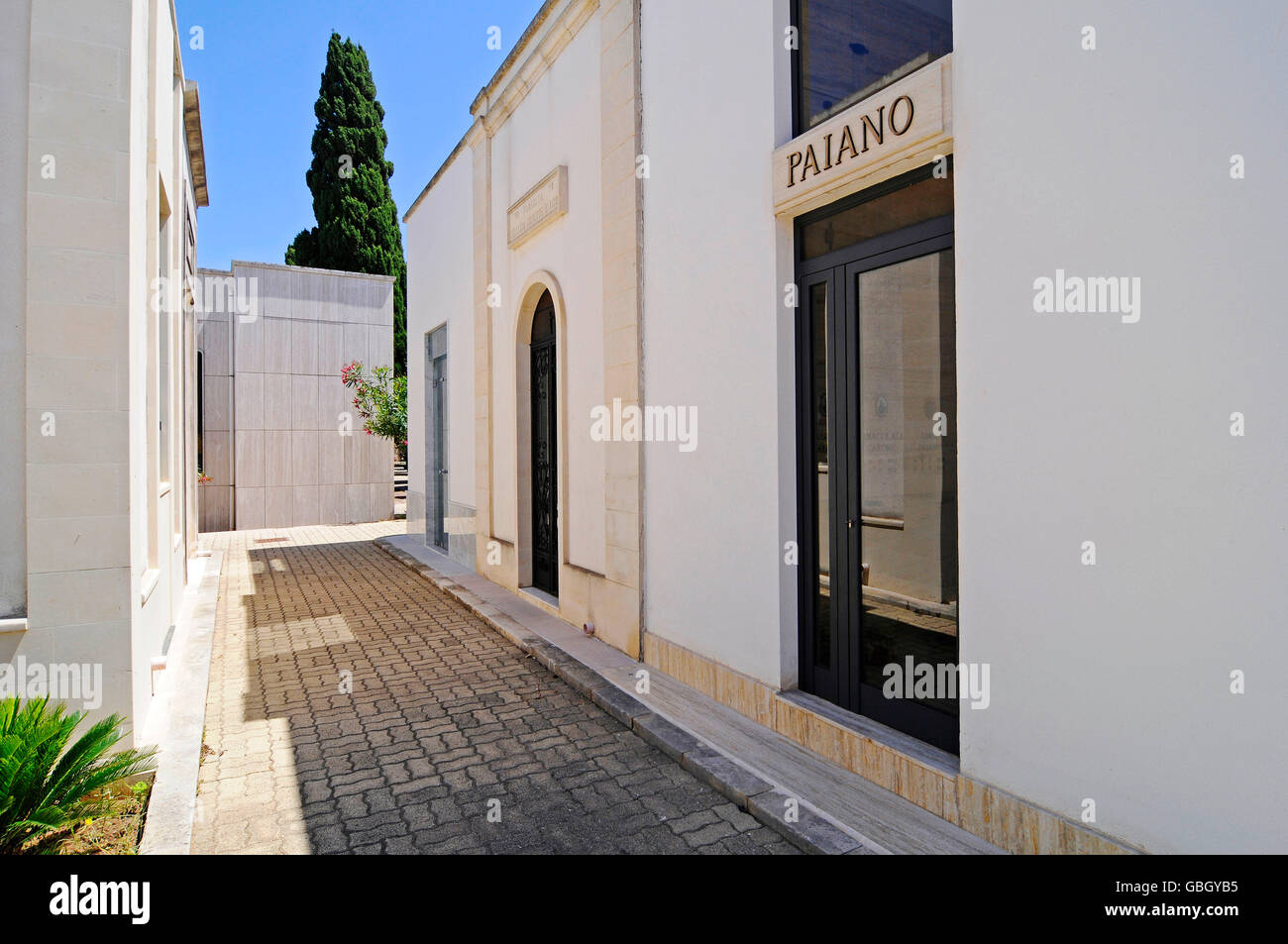 Familie Gräber, Grabstätten, Gräber, Friedhof, Otranto, Provinz Lecce, Apulien, Italien Stockfoto