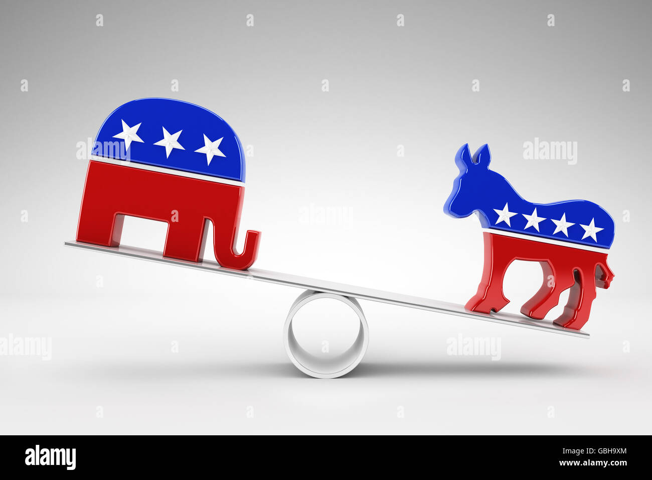 Abstimmung-Republikaner oder Demokrat Stockfoto