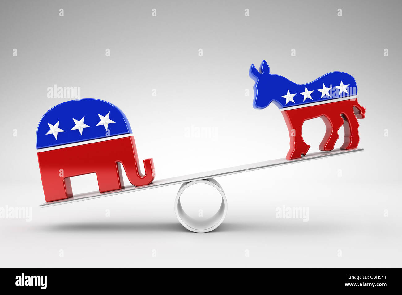Abstimmung-Republikaner oder Demokrat Stockfoto