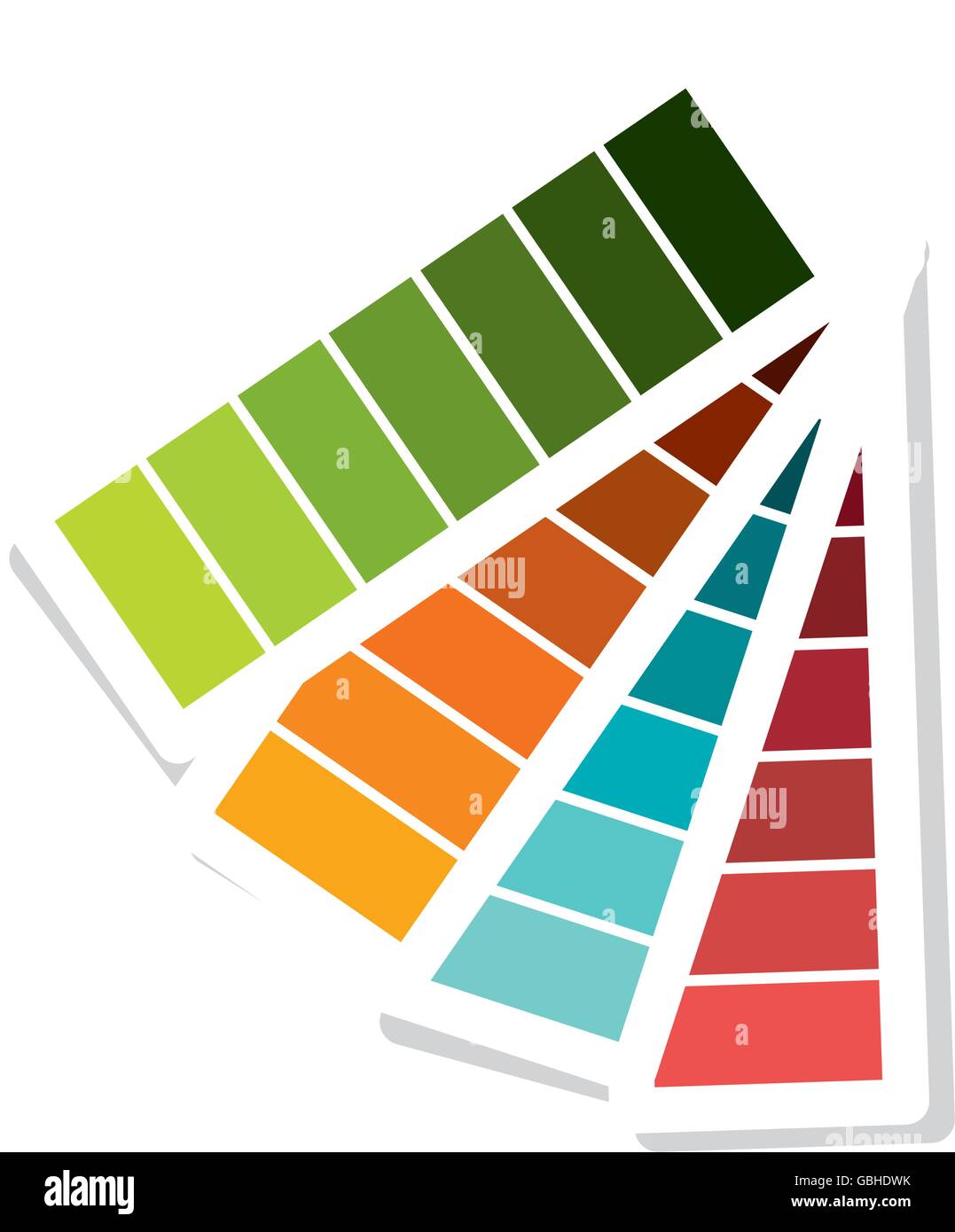 Pantone Farben isolierte flache Bauweise. Stock Vektor