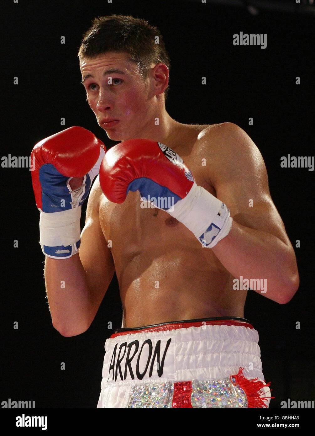 Boxen - Mittelgewichts-Kampf - Prince Arron V Danny Gwilym - Altrincham Leisure Centre Stockfoto