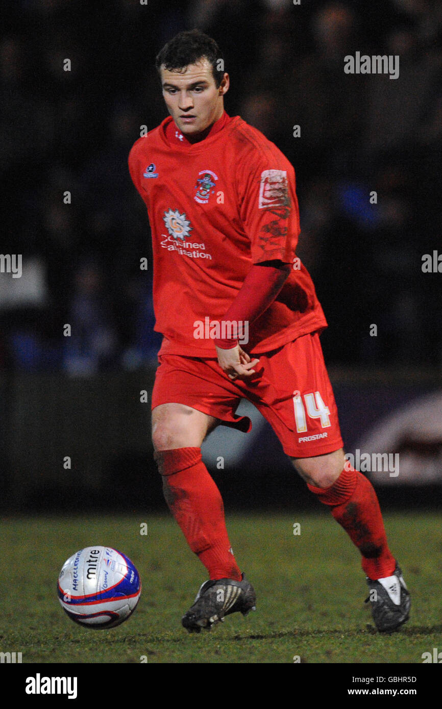 Fußball - Coca-Cola Football League Two - Macclesfield Town / Accrington Stanley - The Moss Rose Ground. James Ryan, Accrington Stanley Stockfoto