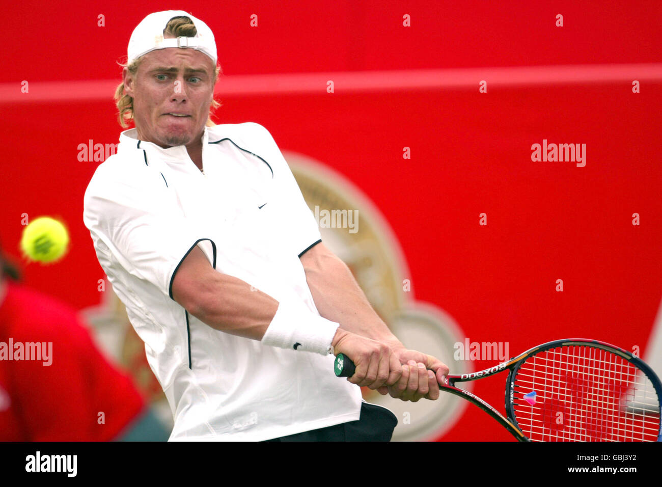 Tennis - Stella Artois Championship - zweite Runde - Lleyton Hewitt gegen Marc Lopez. Lleyton Hewitt auf dem Weg zum Sieg über Marc Lopez Stockfoto