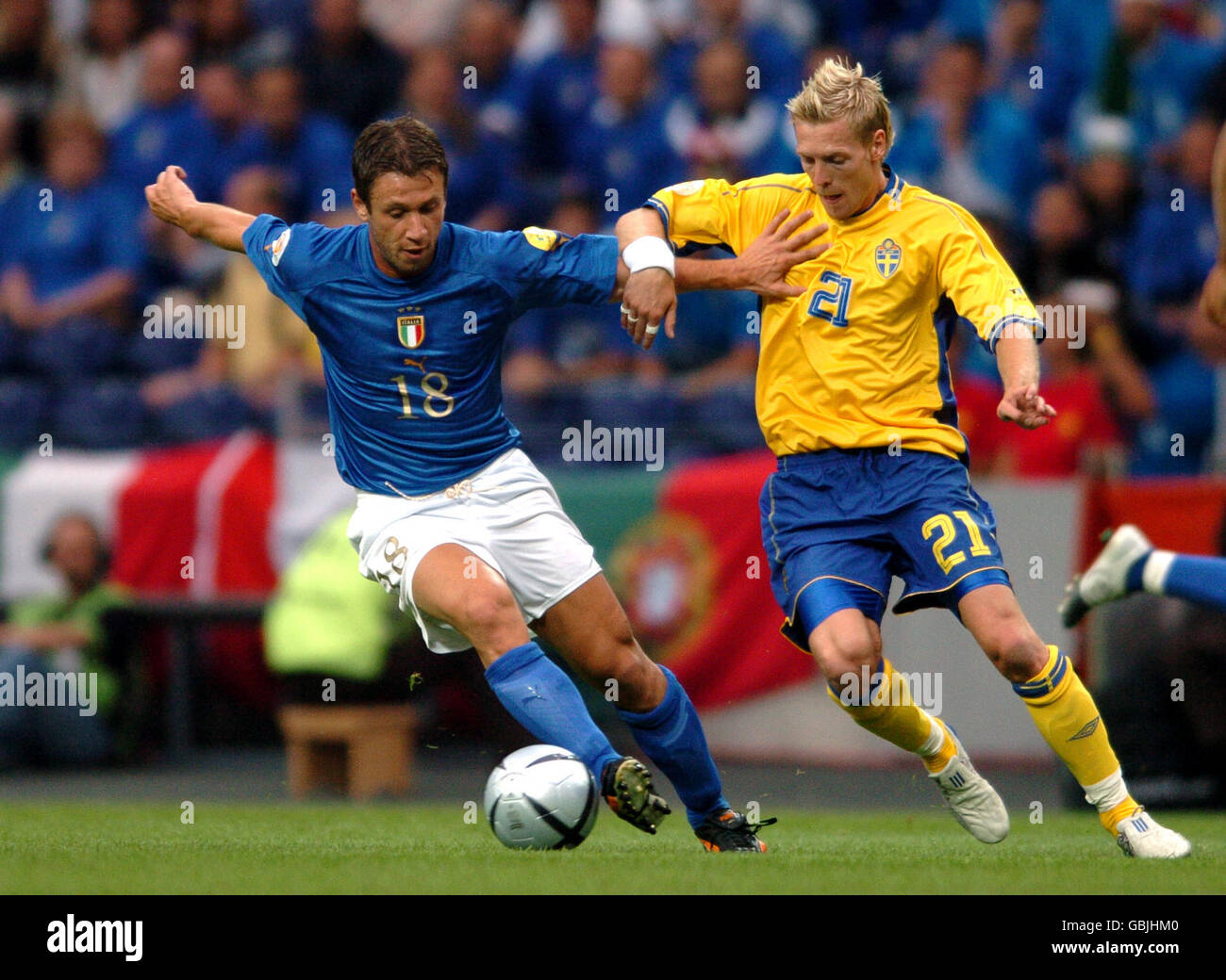 Fußball - Europameisterschaft 2004 - Gruppe C - Italien / Schweden Stockfoto