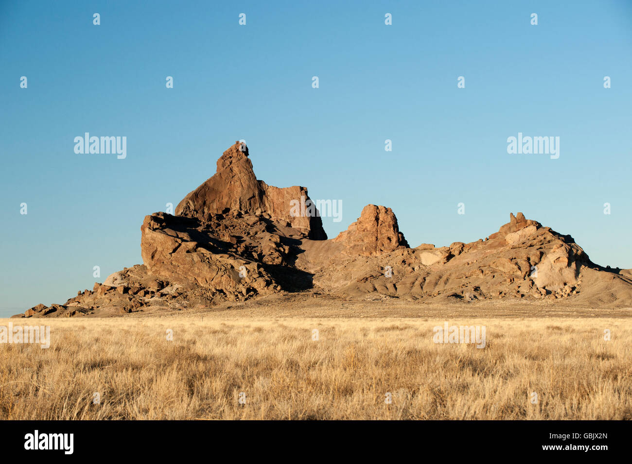 Barbier Peak, ein vulkanischer Feature von einer Art, in der Nähe von Shiprock im Nordwesten New Mexikos. Stockfoto