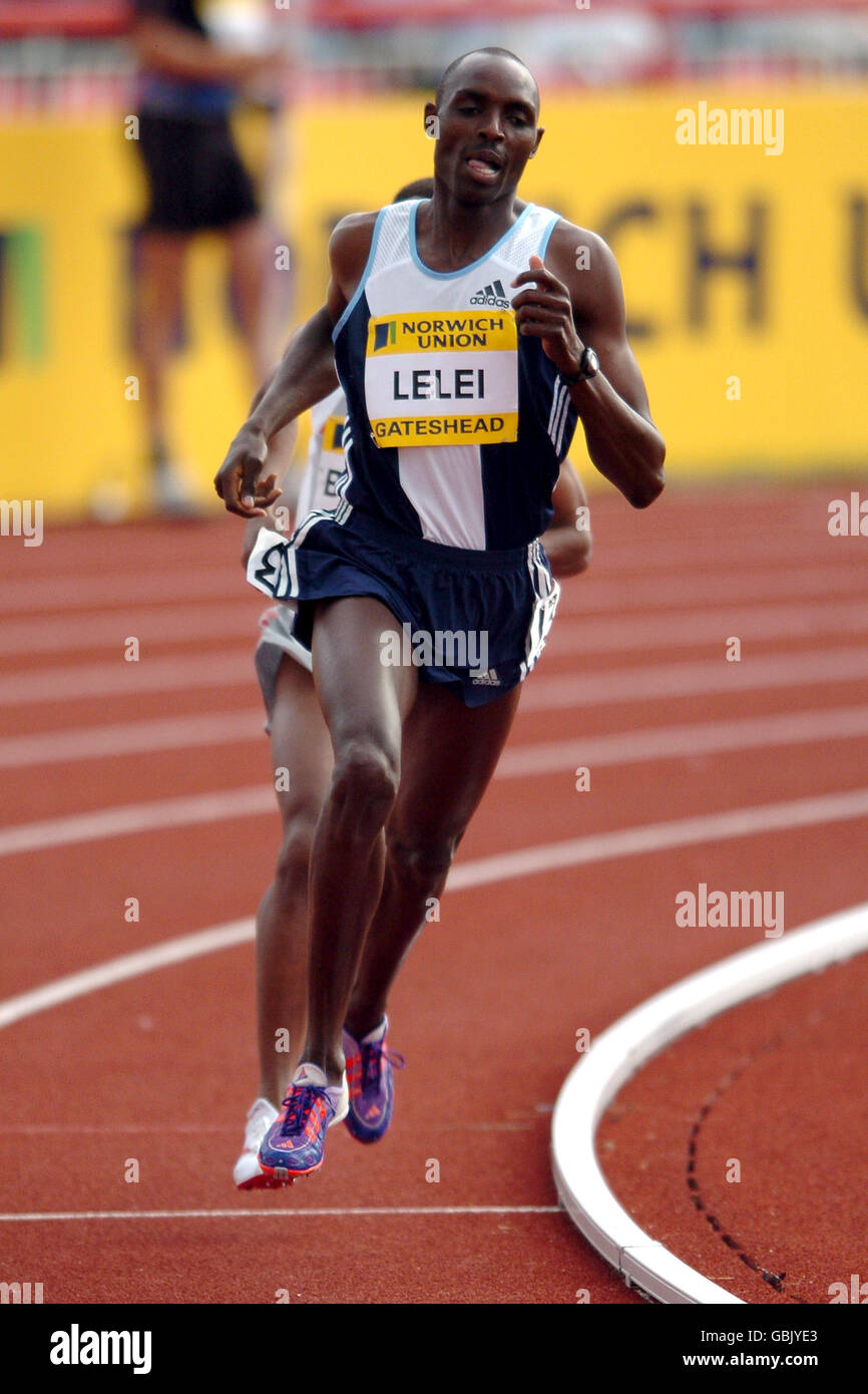 Leichtathletik - Norwich Union Super Grand Prix - Gateshead. Der Kenianer David Lelei in Aktion während der 3000-Meter-Rennen der Männer Stockfoto