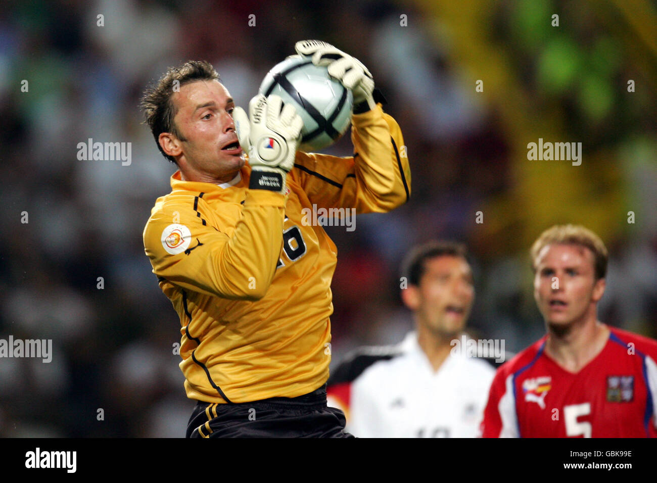 Fußball - UEFA-Europameisterschaft 2004 - Gruppe D - Deutschland / Tschechische Republik. Jaromir Blazek, Tschechische Republik Stockfoto