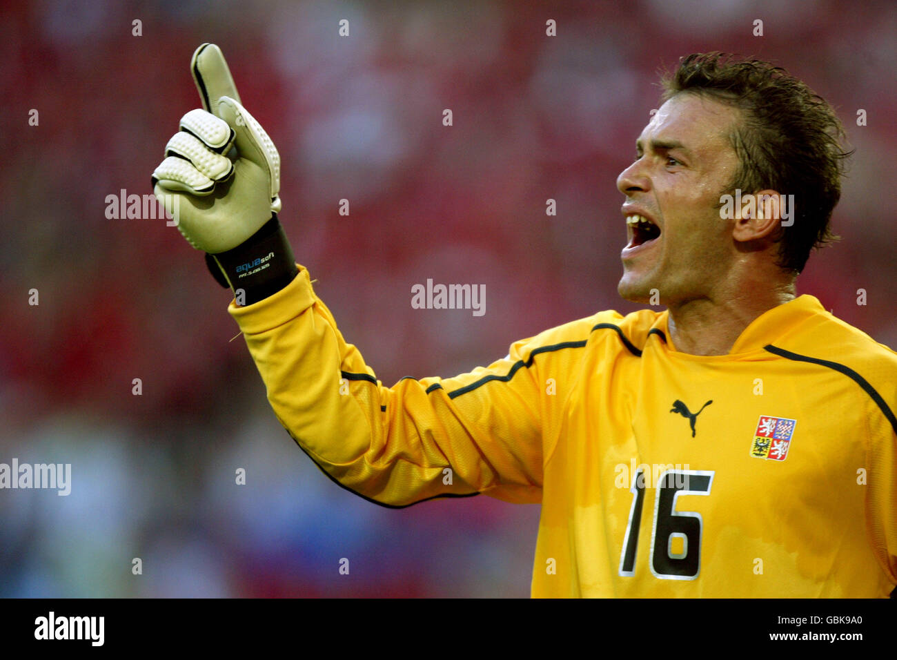 Fußball - UEFA-Europameisterschaft 2004 - Gruppe D - Deutschland / Tschechische Republik. Jaromir Blazek, Tschechische Republik Stockfoto