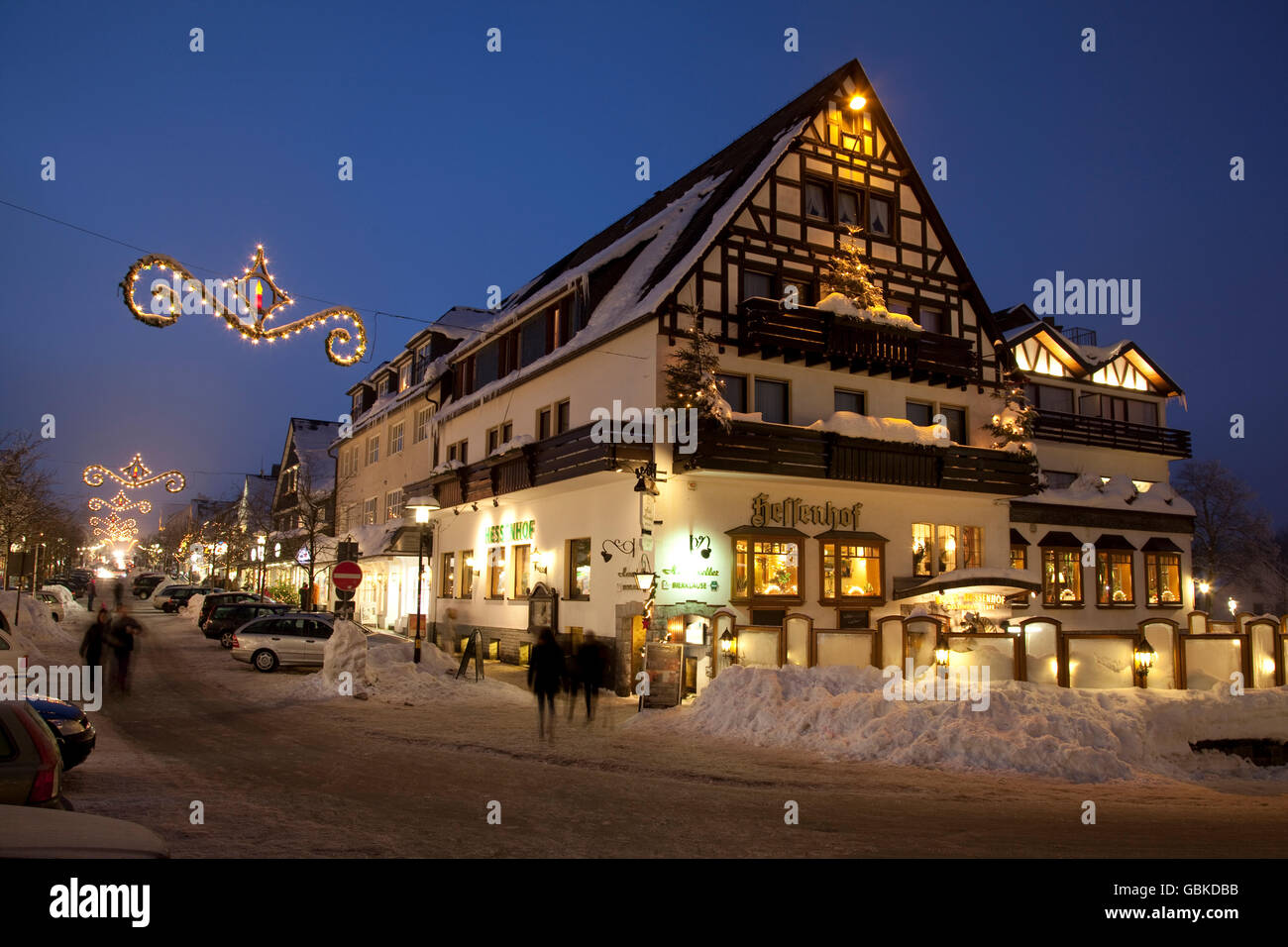 Hessenhof Hotel, Am Waltenberg, winter, Winterberg, Sauerland Marktregion, North Rhine-Westphalia Stockfoto