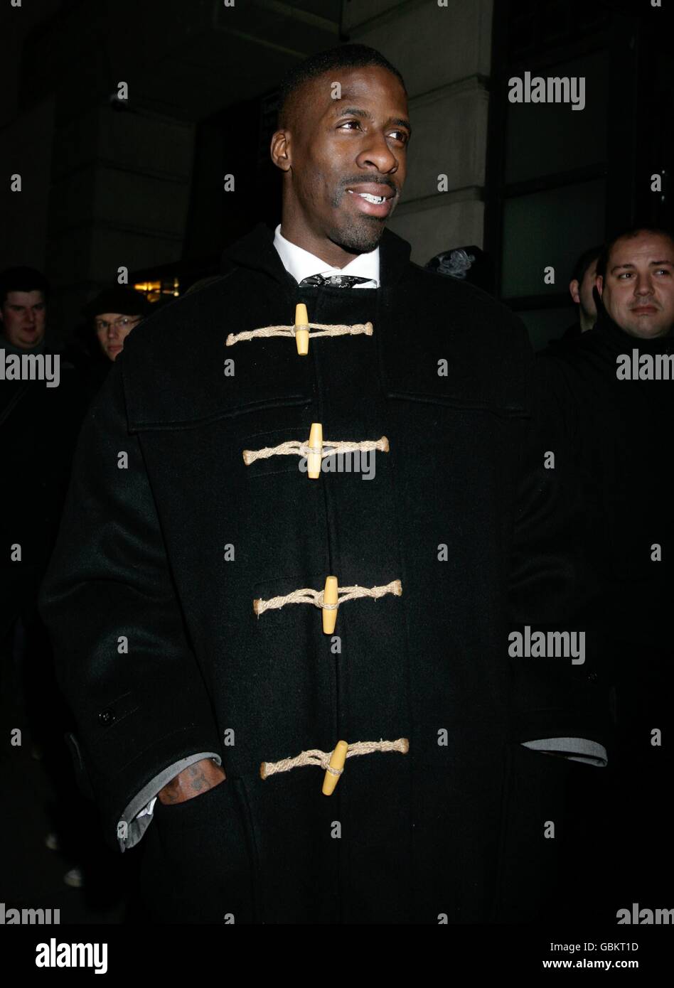 Dwain Chambers kommt bei den Screen Nation Film and Television Awards 2008 bei der BAFTA in Piccadilly im Zentrum von London an. Stockfoto