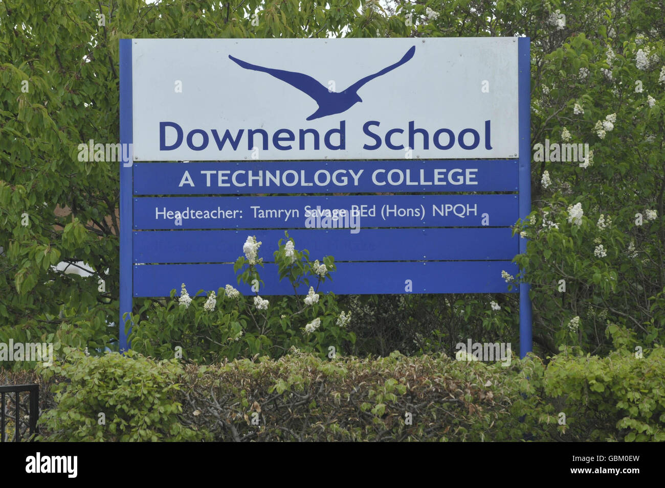 Downend School Technology College, South Gloucestershire, wo ein 12-jähriges Mädchen einen bestätigten Fall von Schweinegrippe hat. Stockfoto
