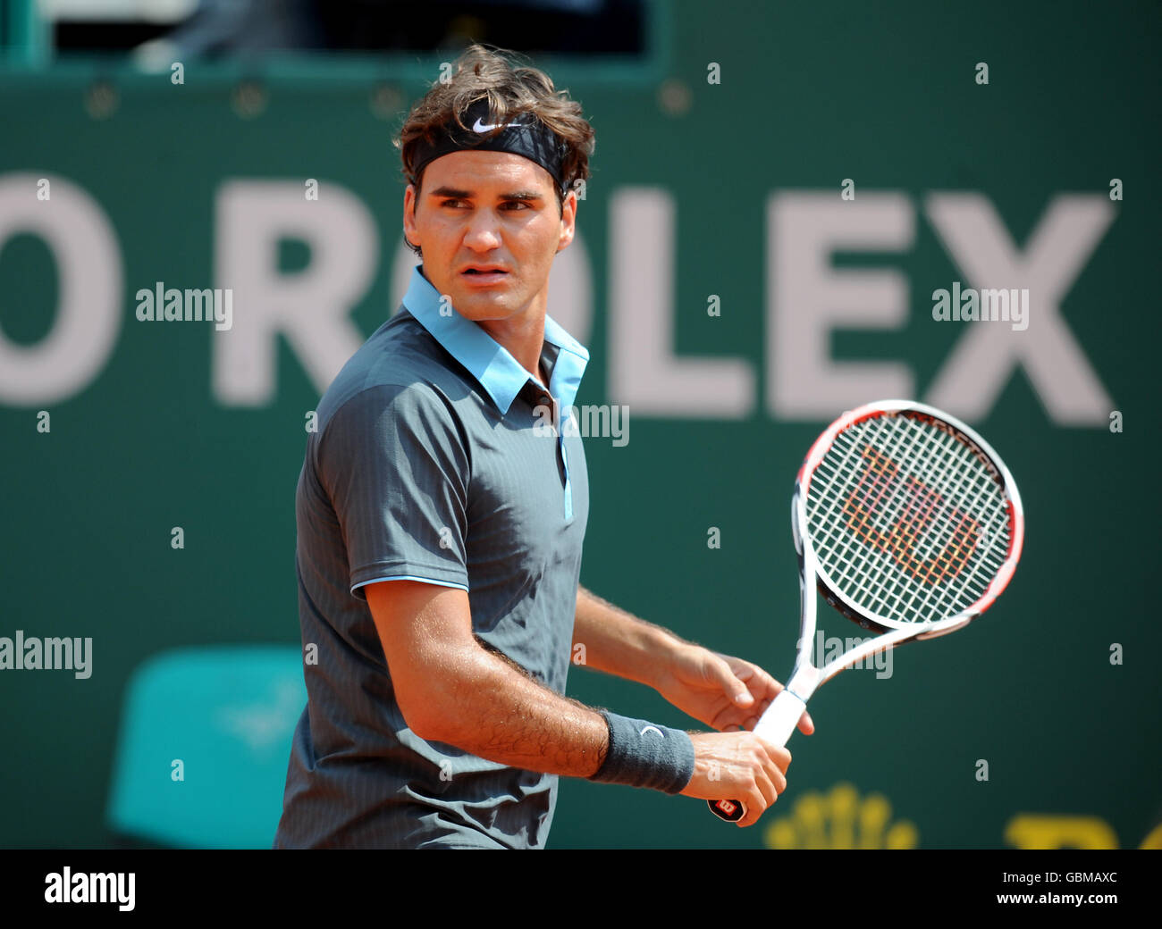 Tennis - ATP World Tour Masters - Monte-Carlo - Roger Federer / Andreas Seppi. Roger Federer aus der Schweiz Stockfoto