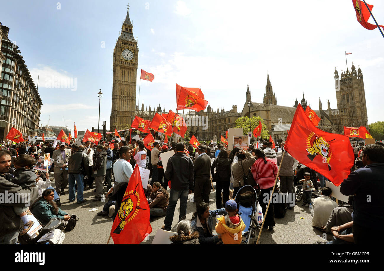 Tamilen Protest in London Stockfoto