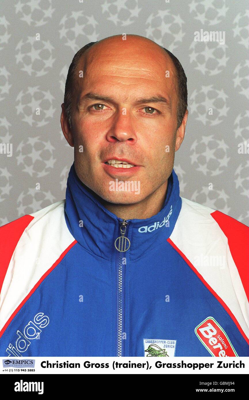 UEFA Champions League 1995/96. UEFA Champions League 1995/96 .... Christian Gross (Trainer), Grasshopper Zürich Stockfoto