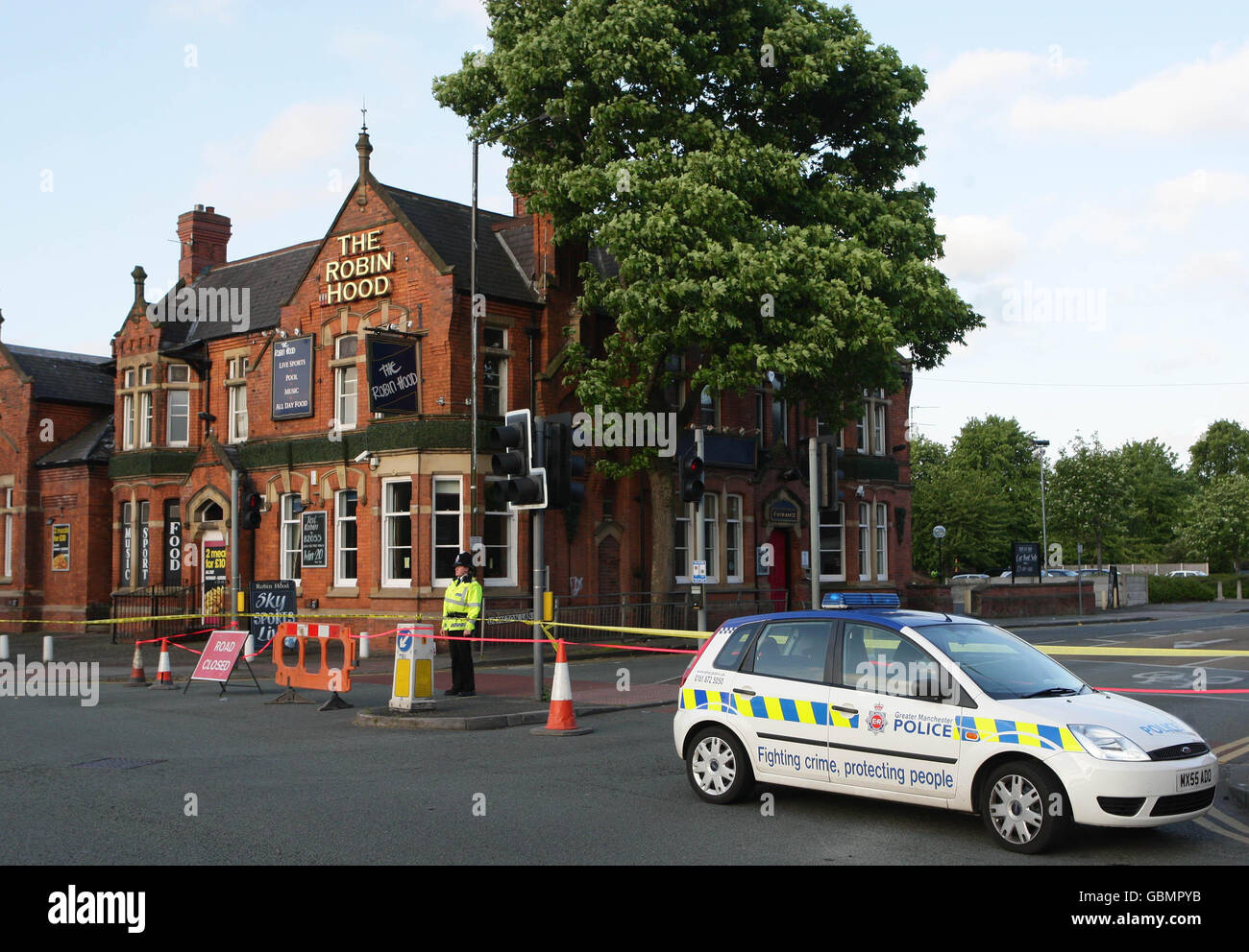 Junge tot im Pub in Stretford erschossen Stockfoto