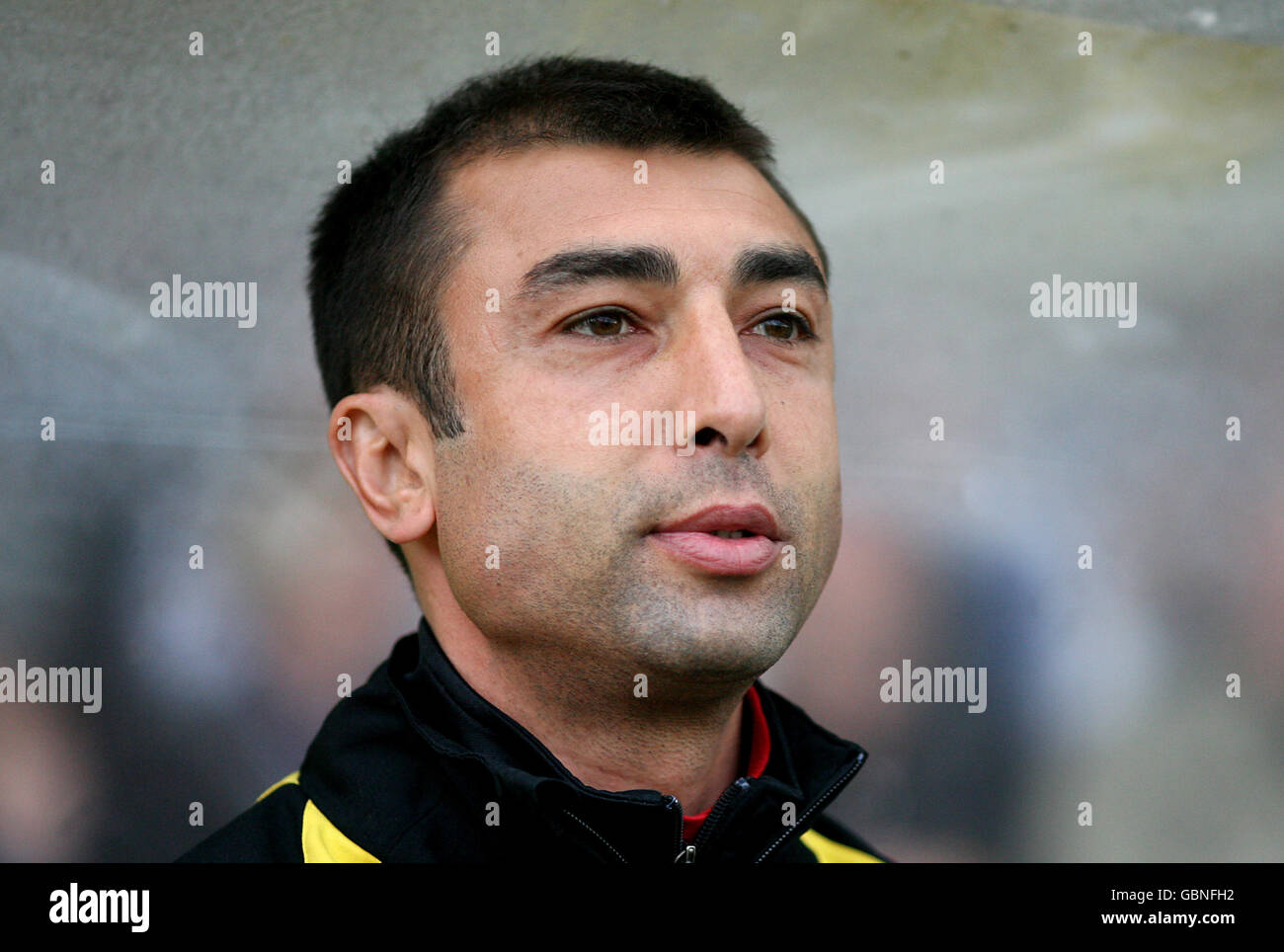 Fußball - Coca-Cola Football League One - Play Off Halbfinale - Scunthorpe United / Milton Keynes Dons - Glanford Park. Roberto Di Matteo, Manager von Milton Keynes Dons Stockfoto