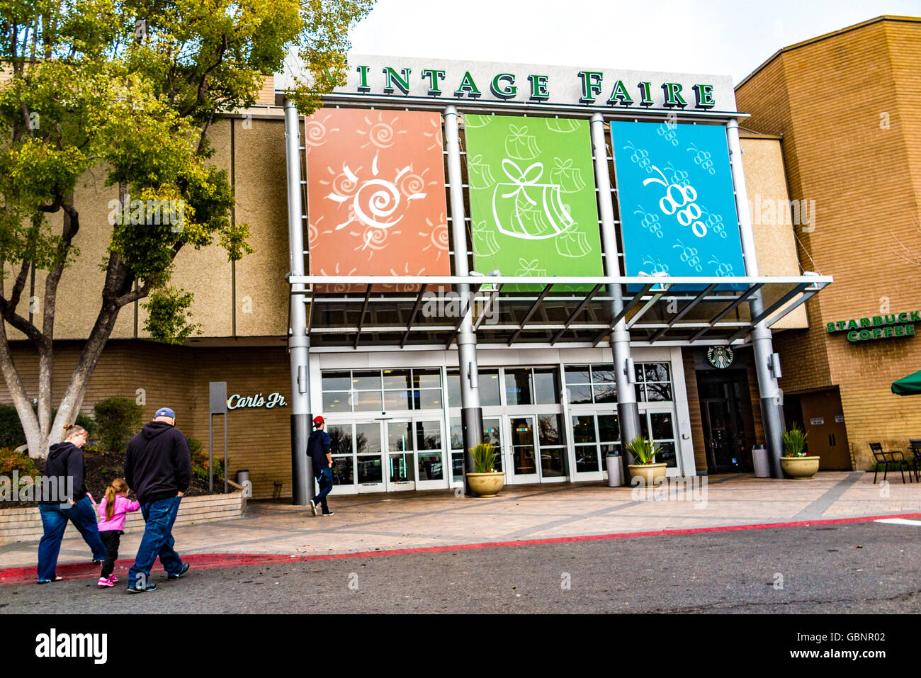 Eingang zu den Vintage Fair Mall in Modesto, Kalifornien Stockfoto