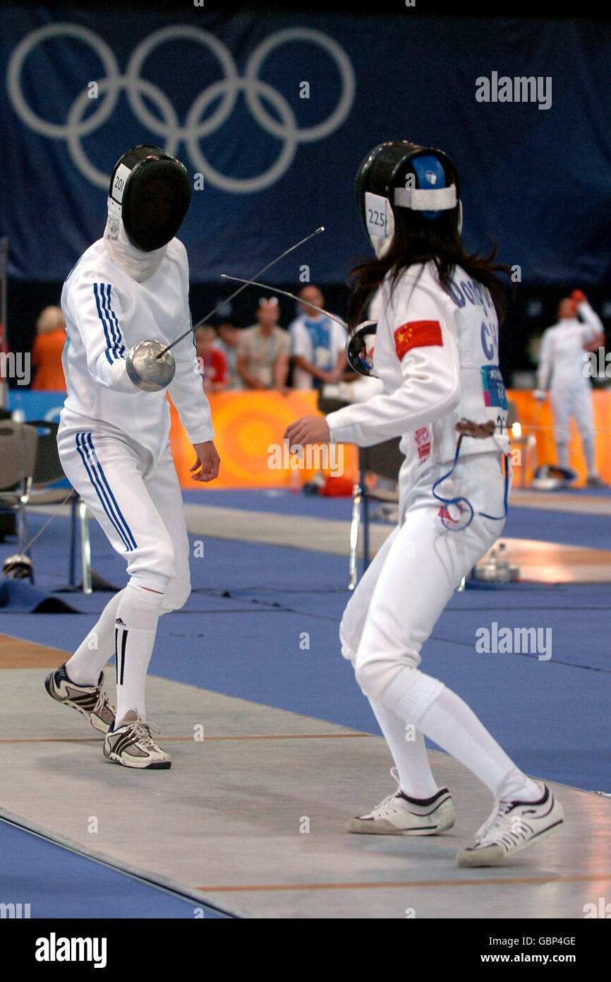 Moderner Fünfkampf - Olympische Spiele Athen 2004 - Frauen - Fechten Stockfoto