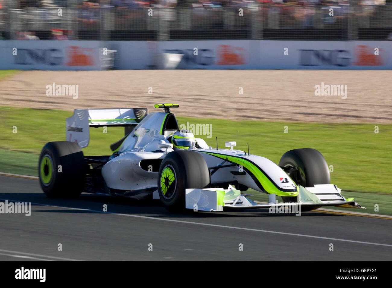 Formel-1-Autorennen - Großer Preis Von Australien - Rennen - Albert Park - Melbourne. Brawn GP's Rubens Barrichello während des Grand Prix von Australien im Albert Park, Melbourne, Australien. Stockfoto