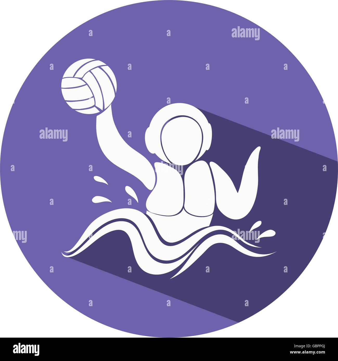 Wasserball-Symbol auf runde Plakette illustration Stock Vektor