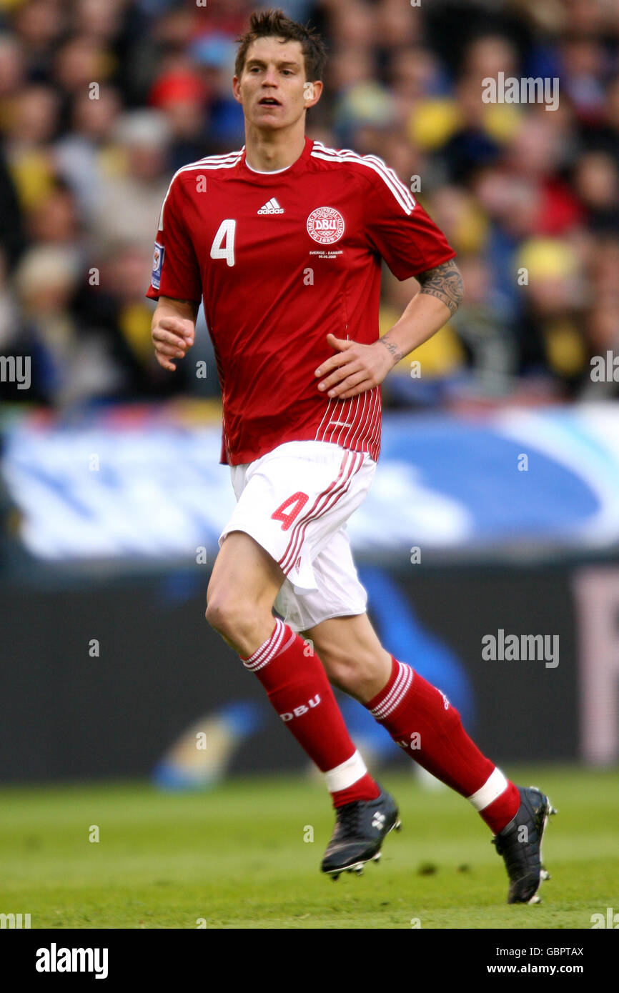 Fußball - FIFA Fußball-Weltmeisterschaft 2010 - Qualifikationsrunde - Gruppe 1 - Schweden - Dänemark - Nya Ullevi Stadion. Daniel Agger, Dänemark Stockfoto