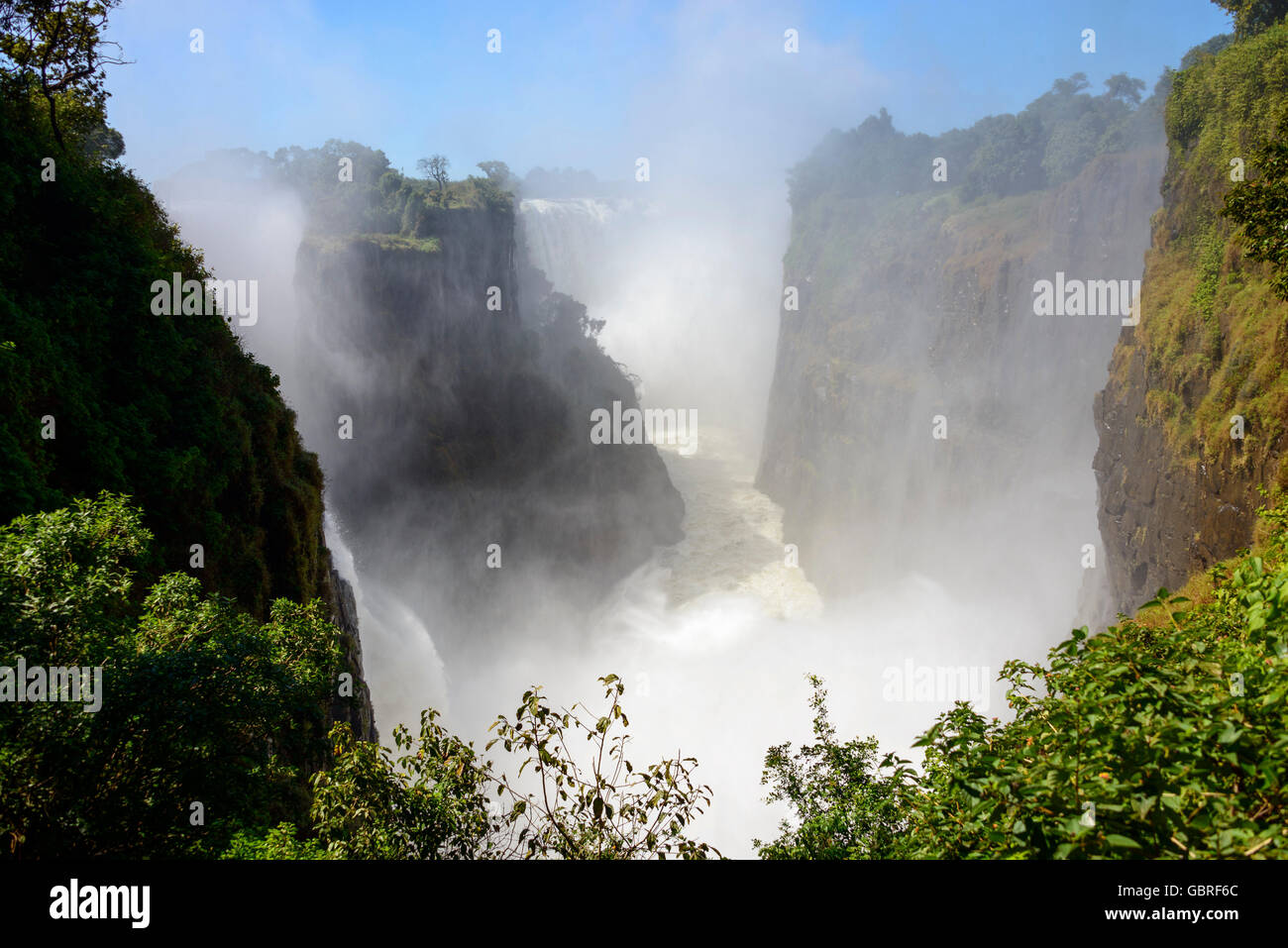 Zambesi River, Victoria Falls, Sambia und Simbabwe Stockfoto