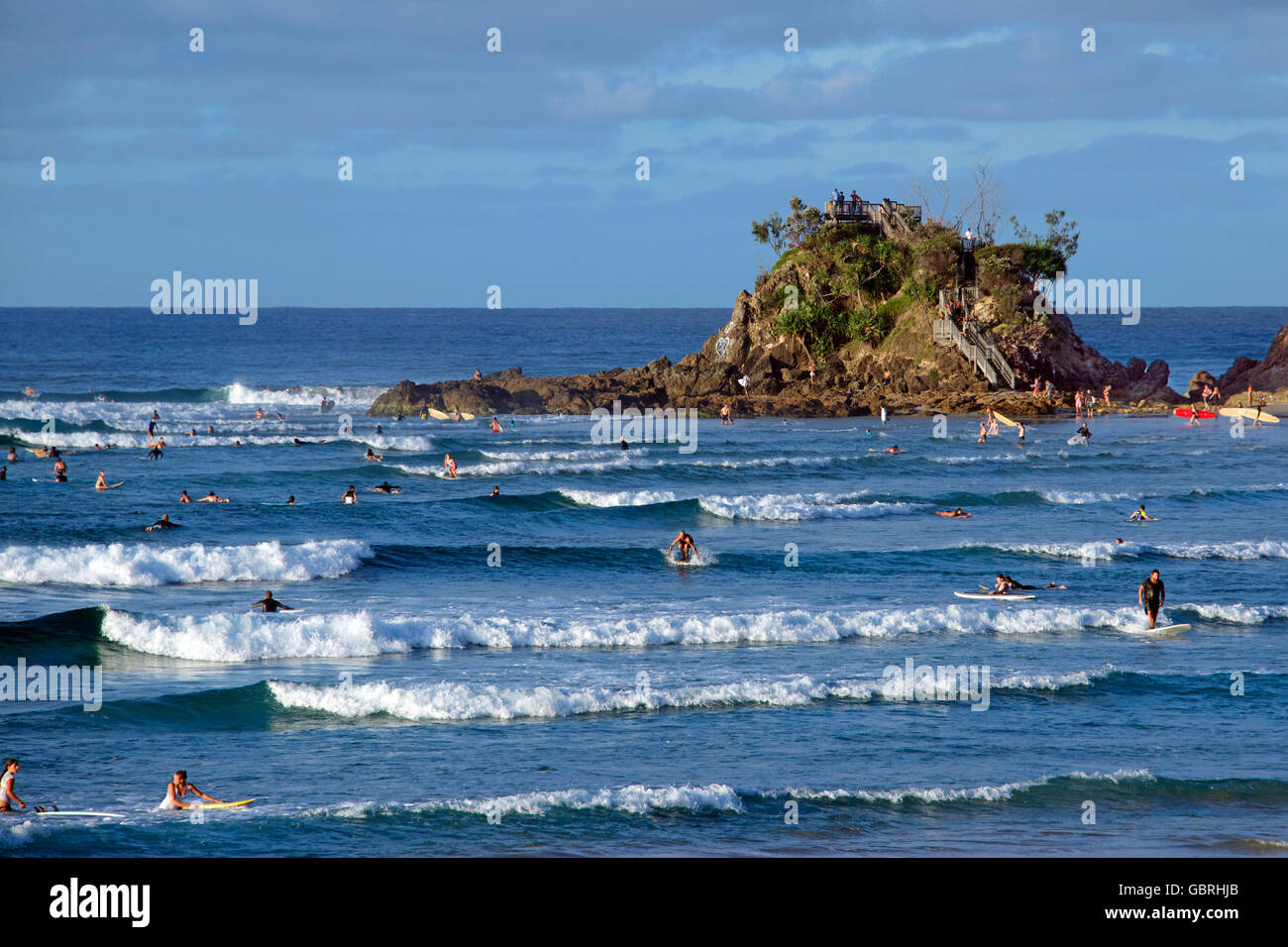Surfer Fischer Suche Byron Bay NSW Australia Stockfoto