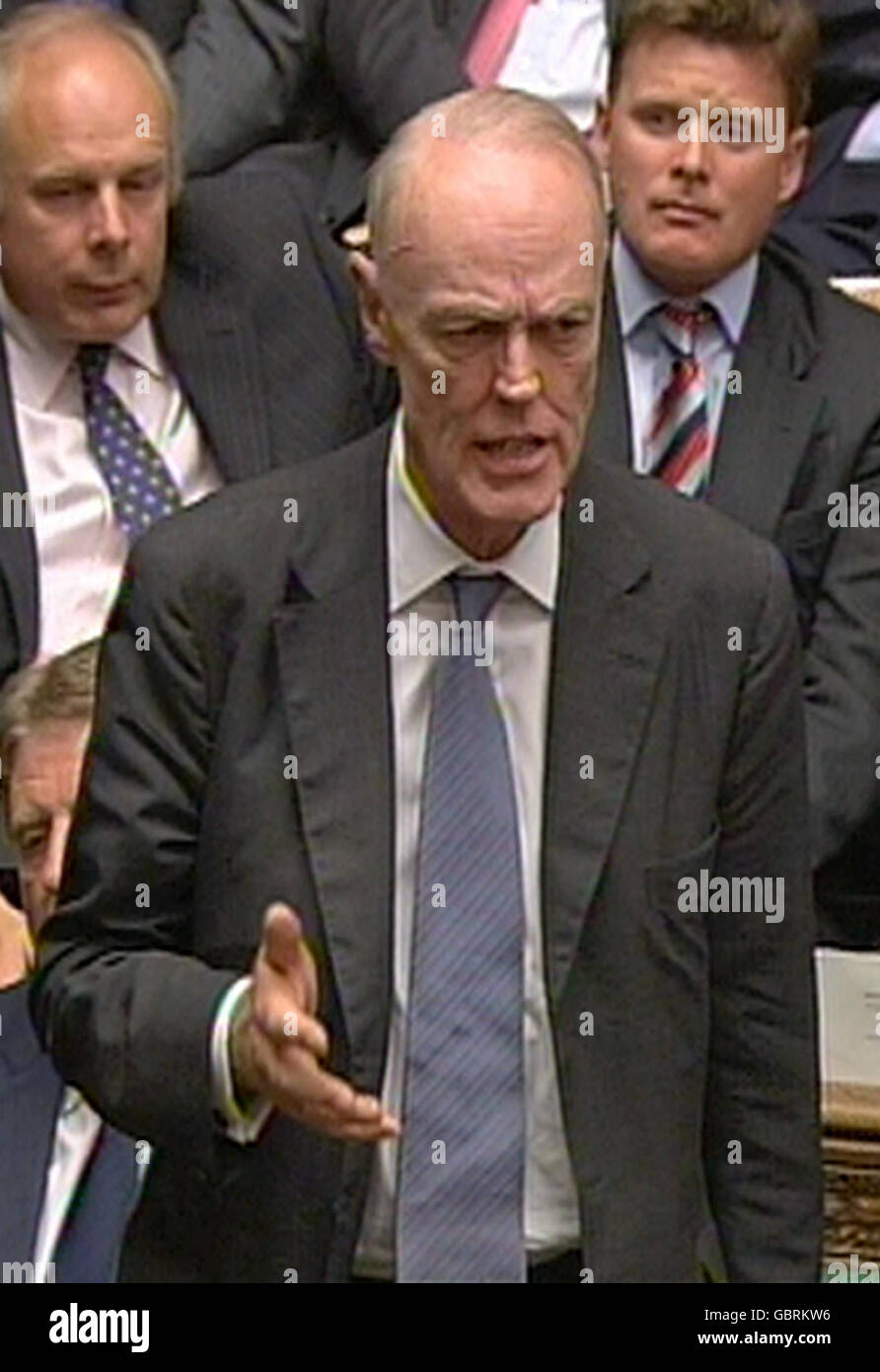 Richard Shepherd spricht während der Vorwahlen zum nächsten Unterhaus-Sprecher vor Abgeordneten im Londoner Unterhaus. Stockfoto