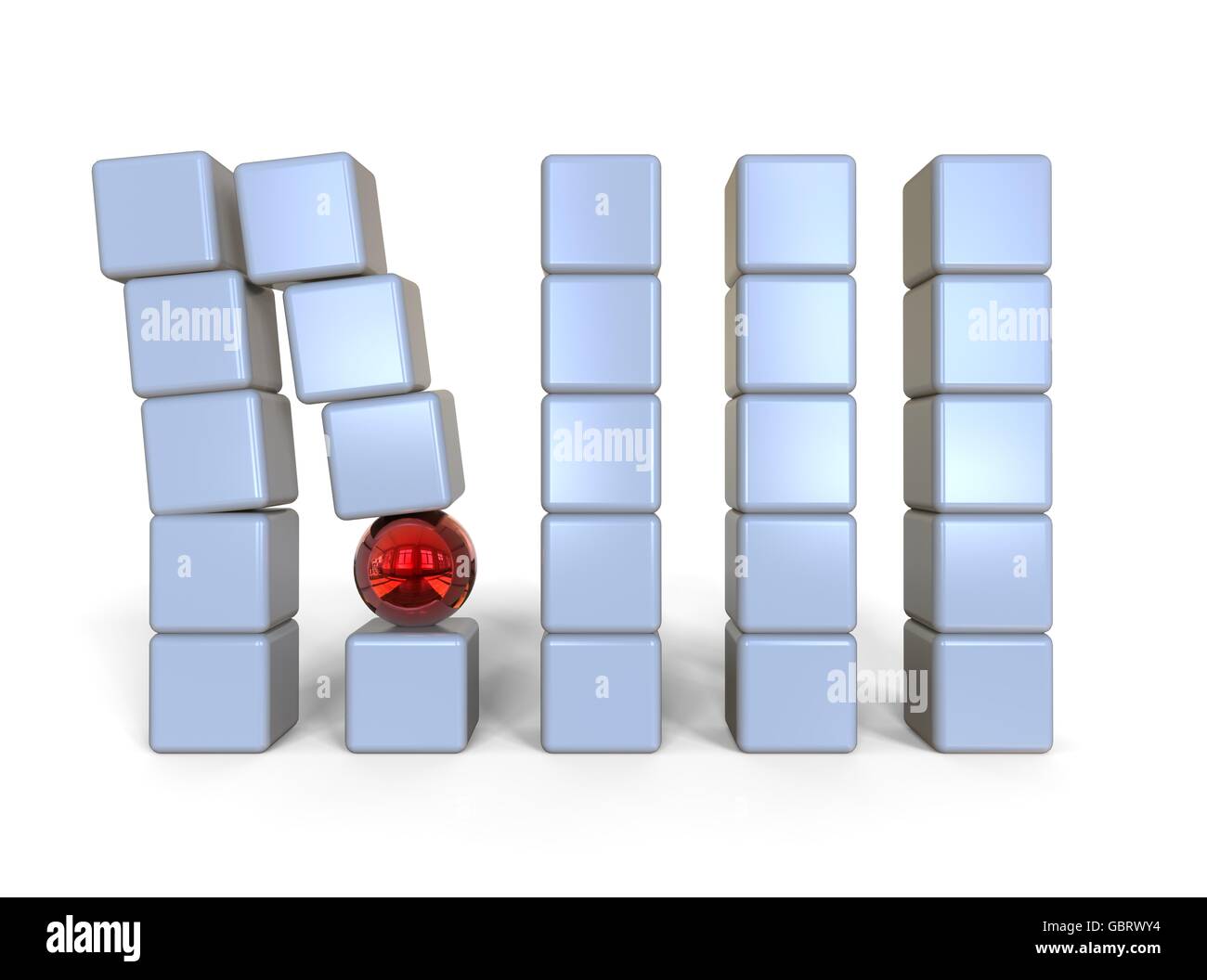 3D render Bild, das ein schwaches Glied Konzept darstellt. Stockfoto