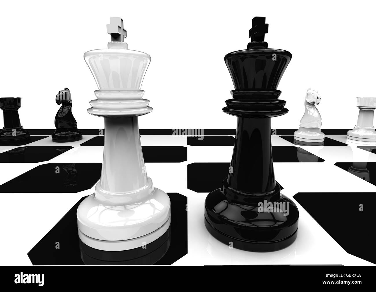 3D render Bild, zwei Könige von Angesicht zu Angesicht darstellt. Stockfoto