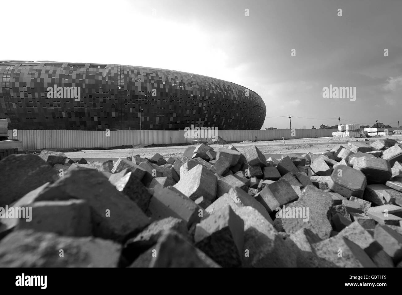 Fußball - WM 2010 - Soccer City-Stadion Bau - Johannesburg Stockfoto