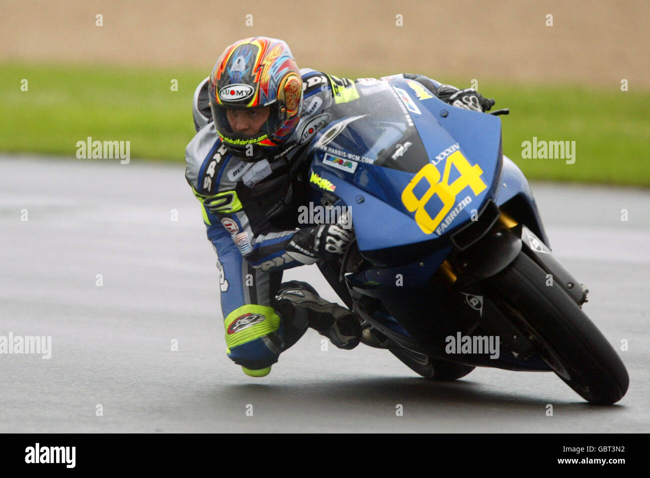 Motorradfahren - großer Preis von Großbritannien - Moto GP - Rennen. Michel Fabrizio in Aktion Stockfoto