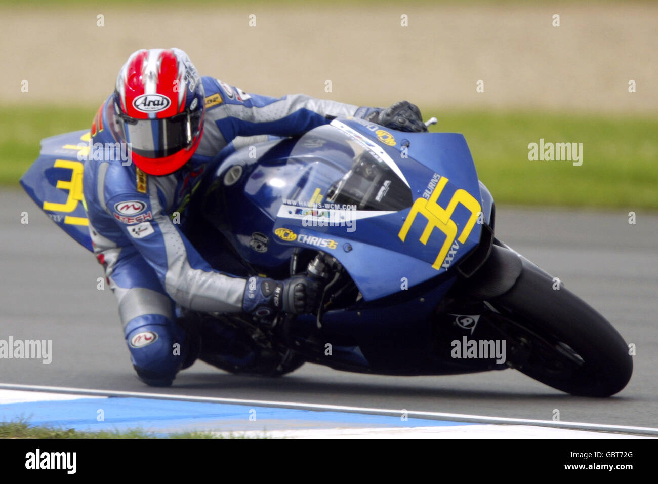 Motorradfahren - großer Preis von Großbritannien - Moto GP - Qualifikation. Chris Burns in Aktion Stockfoto