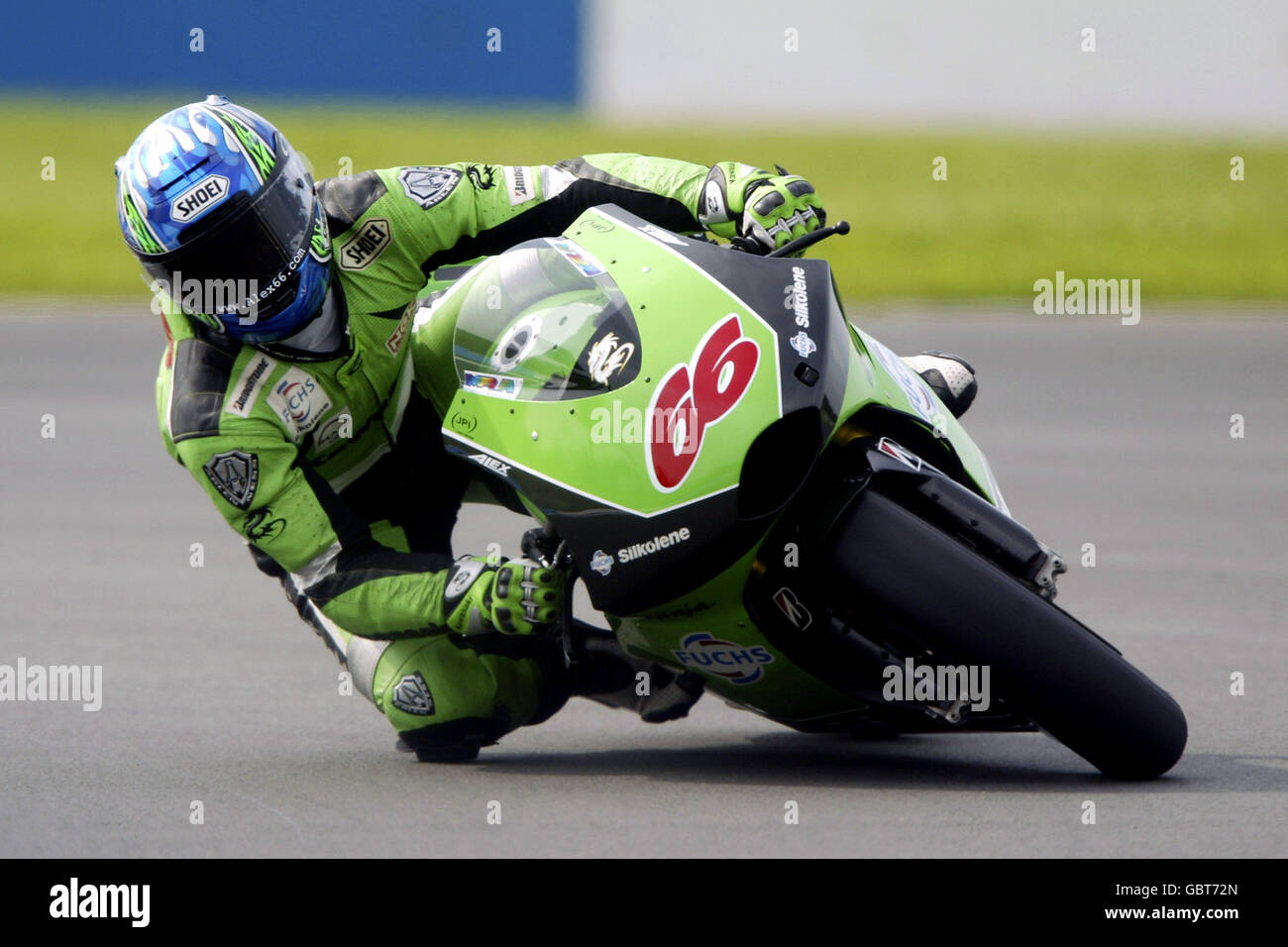 Motorradfahren - großer Preis von Großbritannien - Moto GP - Qualifikation. Alex Hofmann in Aktion Stockfoto