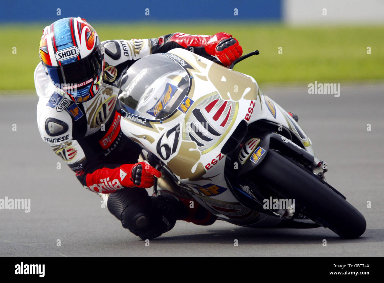 Motorradfahren - großer Preis von Großbritannien - Moto GP - Qualifikation. Shane Byrne in Aktion Stockfoto