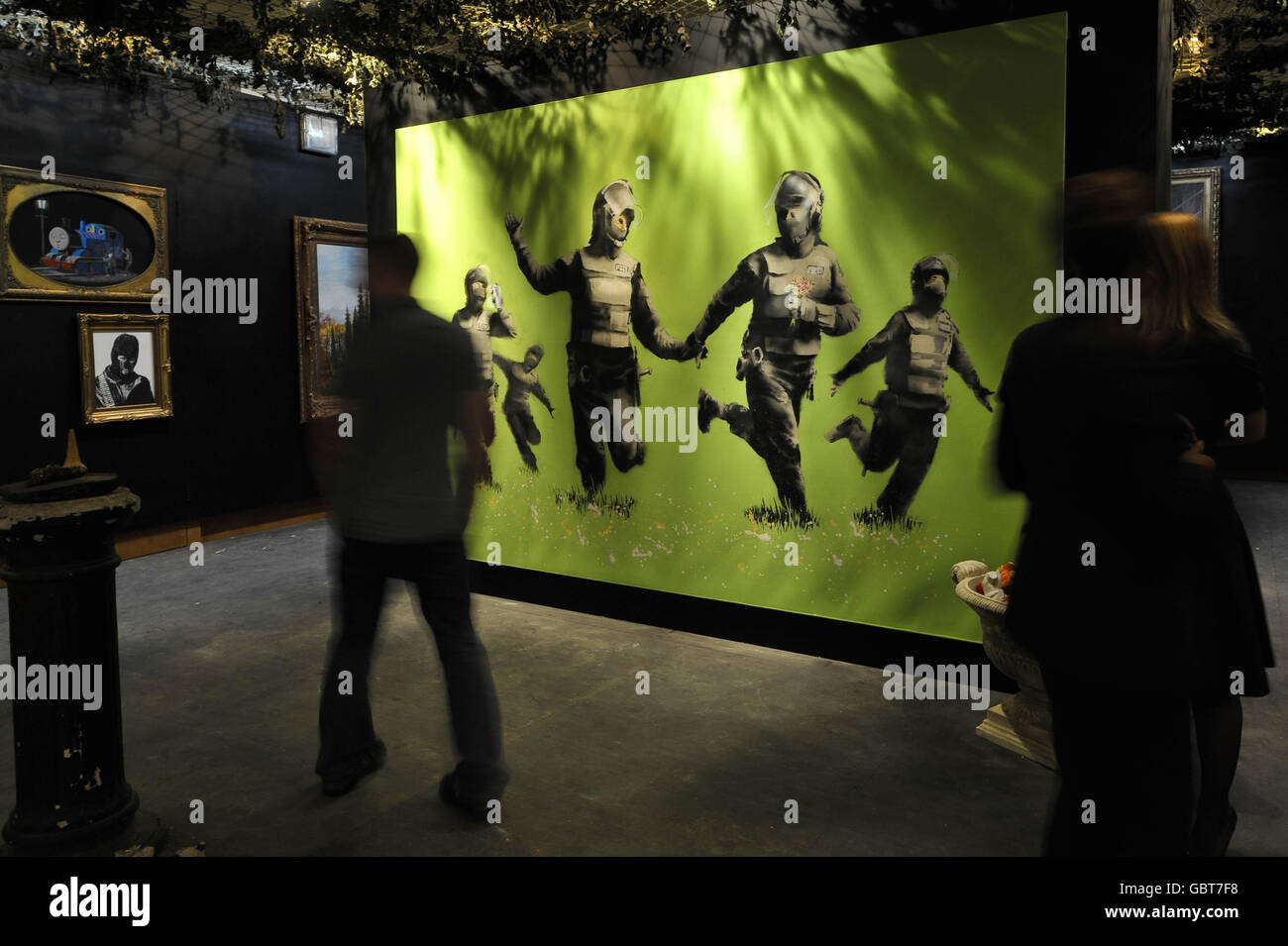 Banksy Ausstellung Stockfoto