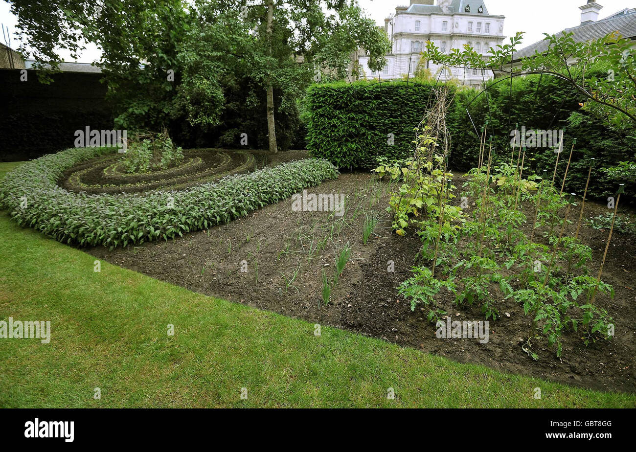 Der neue Gemüsegarten auf dem Gelände der königlichen Residenz. Stockfoto