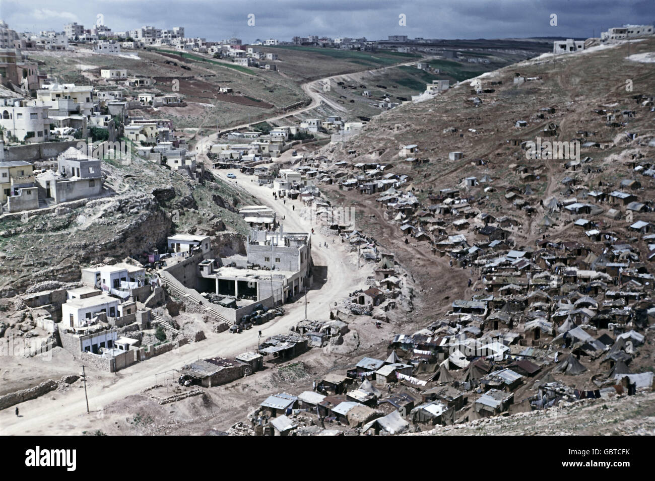 Geographie / Reisen, Jordanien, Amman, Stadtblick, Shanty Town, 1955, Additional-Rights-Clearences-not available Stockfoto
