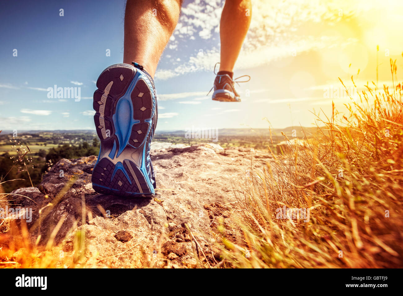 Trailrunning-gesund Stockfoto