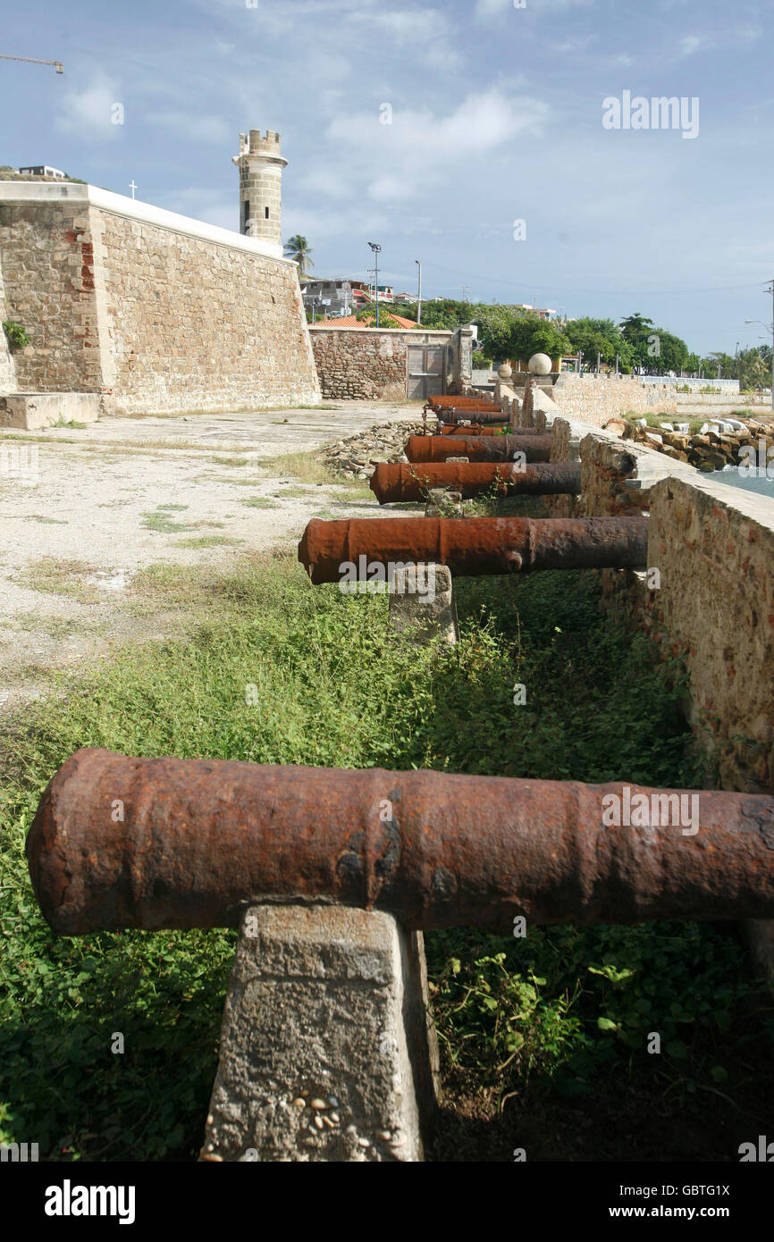 das Castillo de San Carlos Borromeo in der Stadt von Pampatar auf der Isla Margarita in der Karibik Meer von Venezuela. Stockfoto