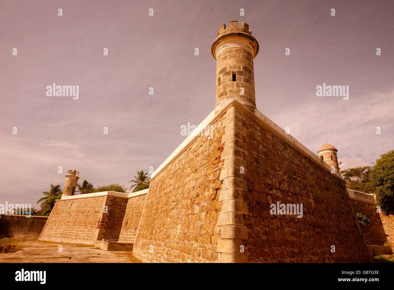 das Castillo de San Carlos Borromeo in der Stadt von Pampatar auf der Isla Margarita in der Karibik Meer von Venezuela. Stockfoto