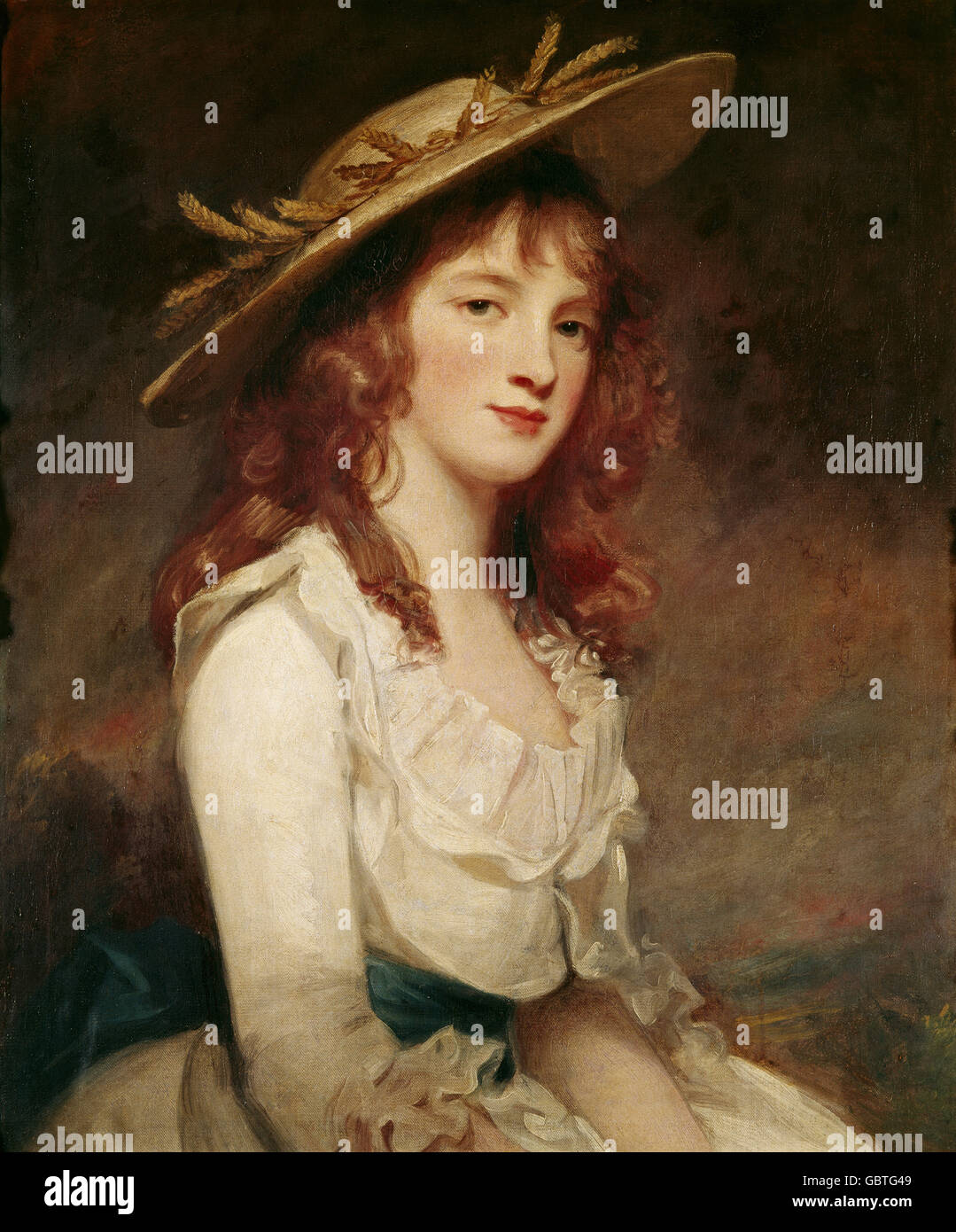 Bildende Kunst, Romney, George (1734-1802), Malerei, "Bild von Fräulein Constable", Öl auf Leinwand, 1787, Sammlung Gulbenkian, Lissabon, Stockfoto
