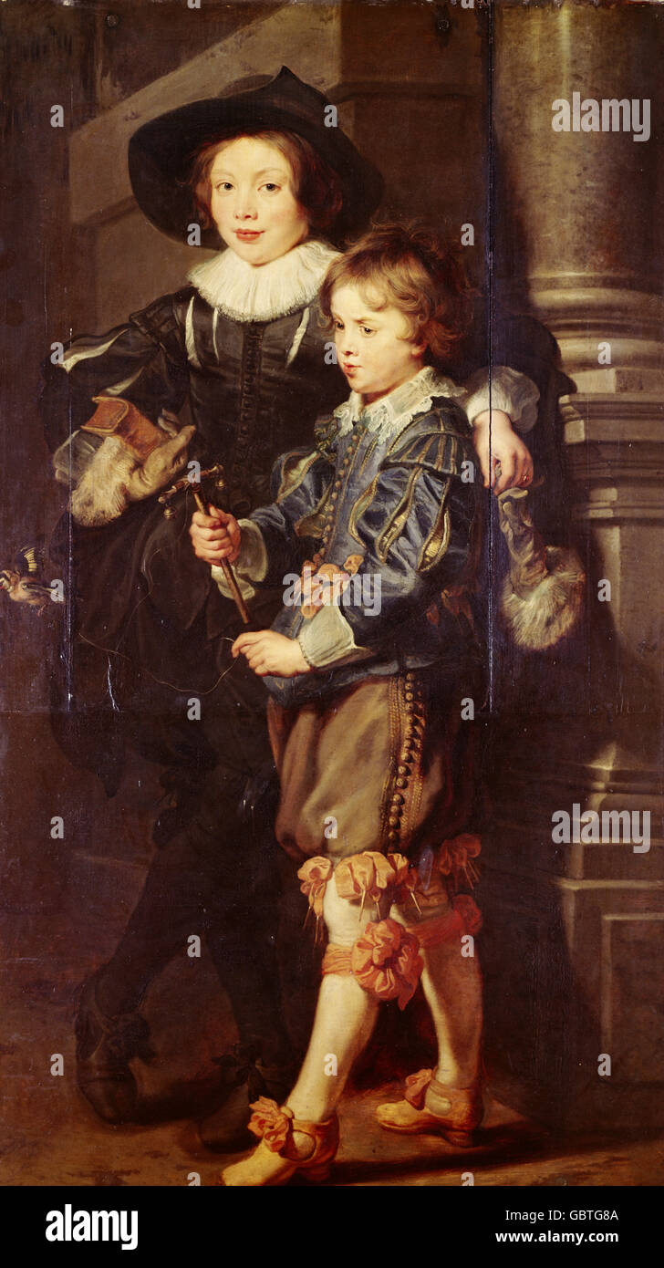 Bildende Kunst, Rubens, Peter Paul (1577-1640), Malerei, "Söhne des Künstlers", Öl auf Leinwand, ca. 1624/1625, Sammlung Liechtenstein, Vaduz, Stockfoto