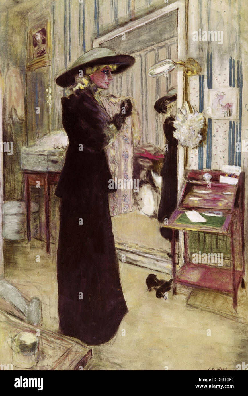 Bildende Kunst, Vuillard, Edouard (1868-1940), Malerei, "Charlotte lysen", Musée Toulouse-Lautrec, Albi, Frankreich, Stockfoto