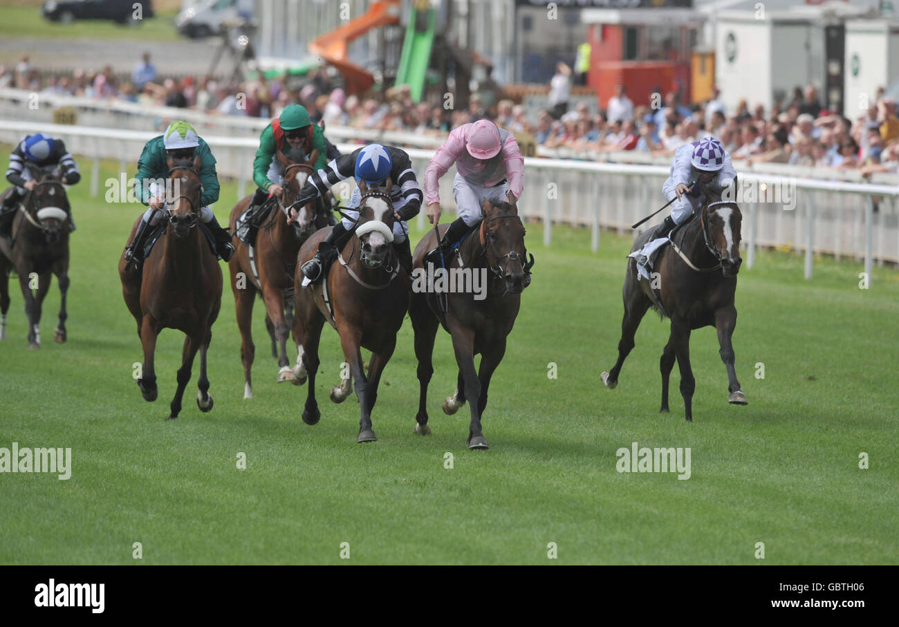 Dar Re Mi mit Jimmy Fortune (pink) gewinnt beim Audi Pretty Polly Stakes Day auf der Curragh Racecourse den Audi Pretty Polly Stakes. Stockfoto