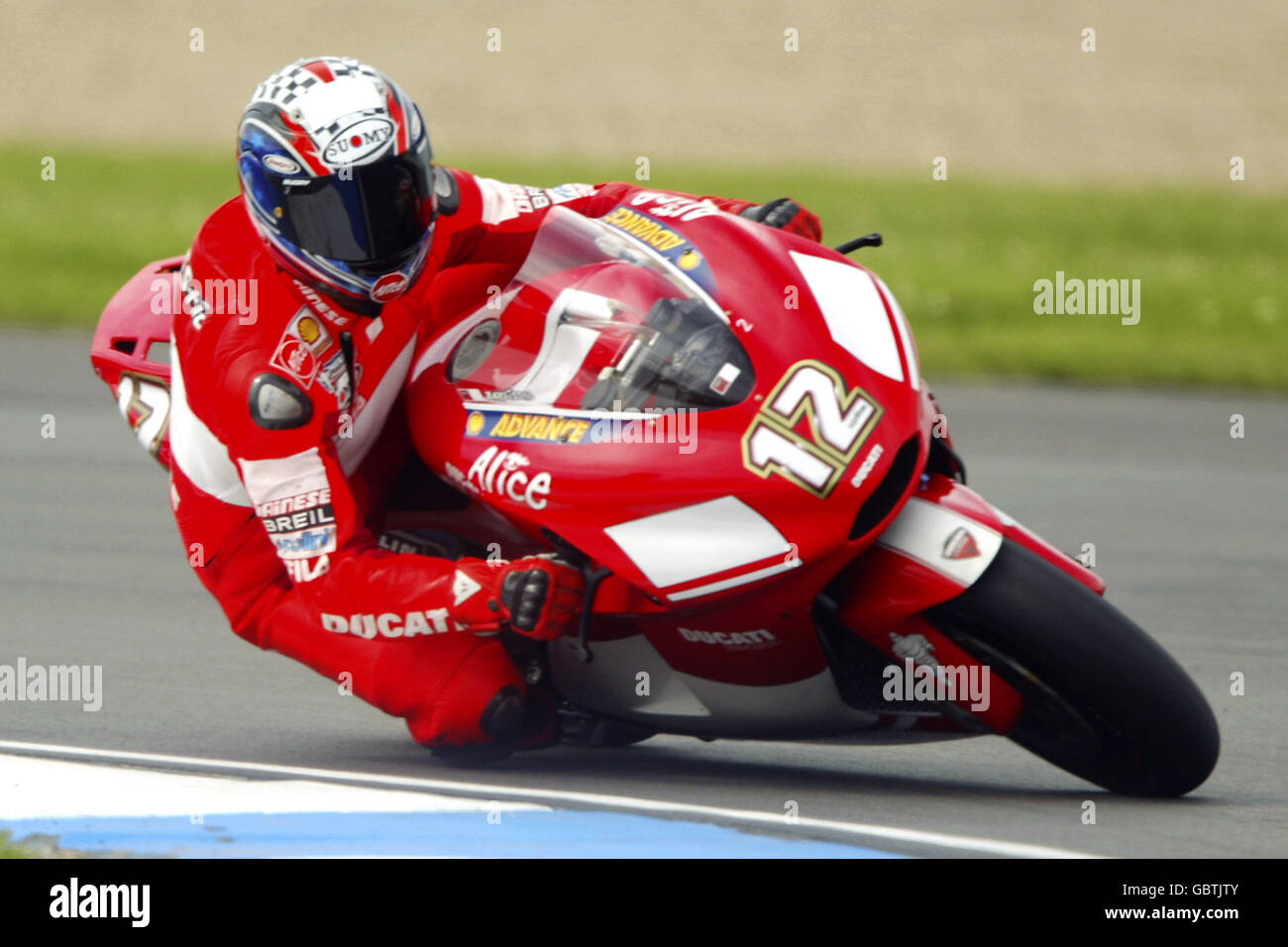 Motorradfahren - großer Preis von Großbritannien - Moto GP - Qualifikation. Troy Bayliss in Aktion Stockfoto