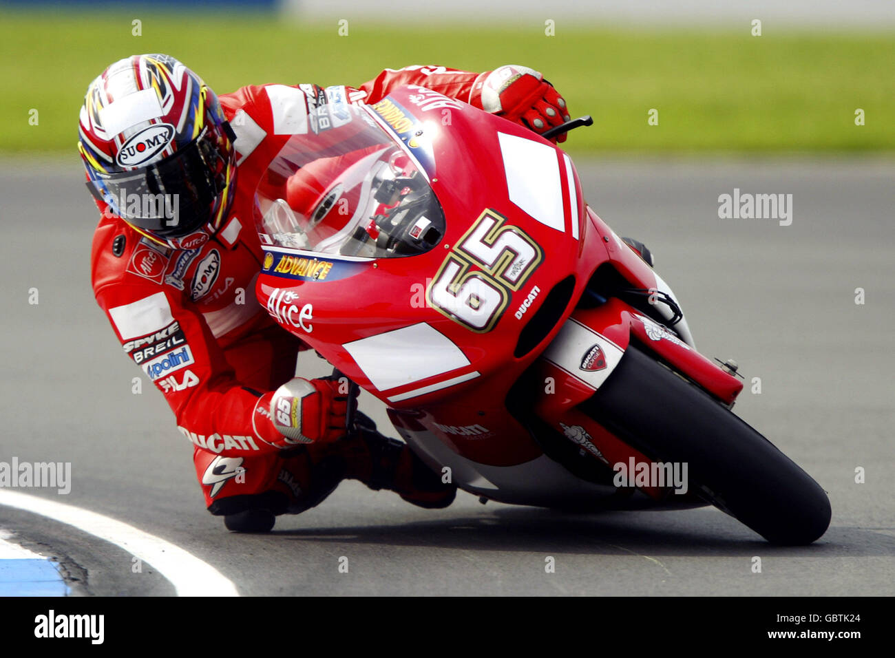 Motorradfahren - großer Preis von Großbritannien - Moto GP - Qualifikation. Loris Capirossi in Aktion Stockfoto