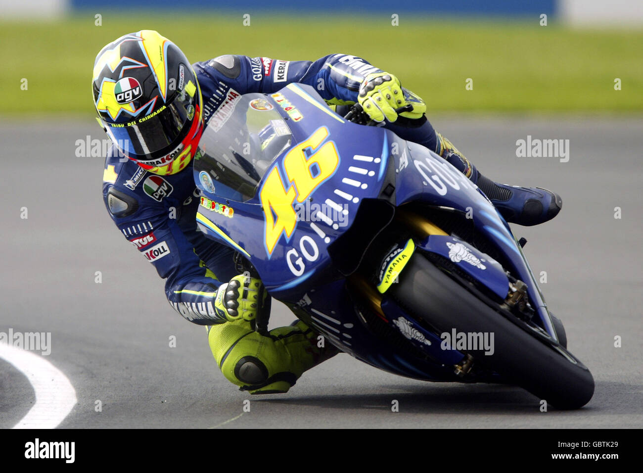 Motorradfahren - großer Preis von Großbritannien - Moto GP - Qualifikation. Valentino Rossi in Aktion Stockfoto