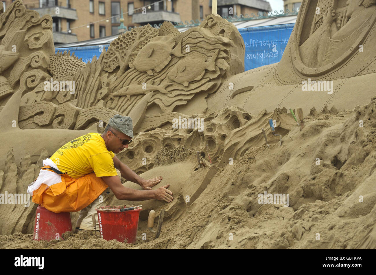 Sandskulpturenfestival Stockfoto